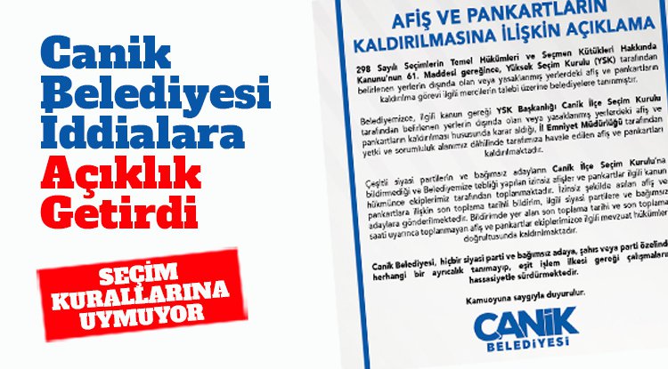 Canik Belediyesi iddialara açıklık getirdi: Seçim kurallarına uymuyorlar