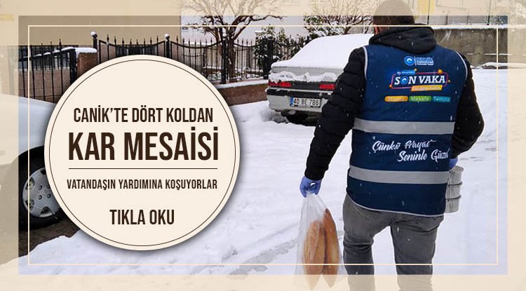 Canik'te dört koldan kar mesaisi