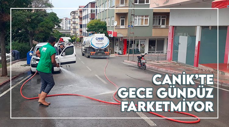 Canik’te Ekipler Gece Gündüz Sahada