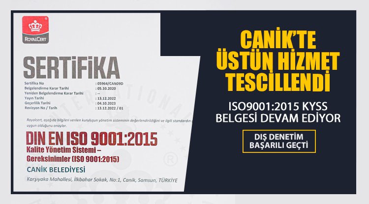 Canik’te 'Üstün Hizmet' tescillendi