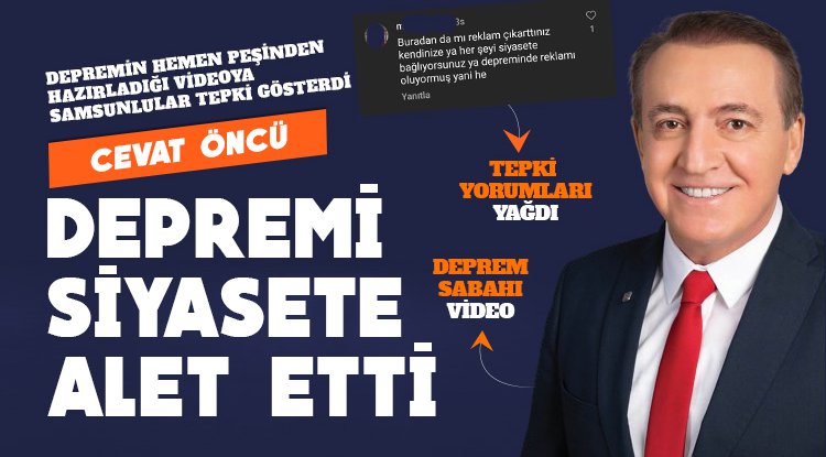 Cevat Öncü'ye 'deprem siyaseti' tepkisi