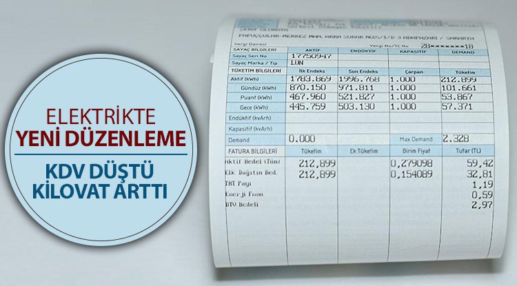 Elektrik faturalarında yeni düzenleme