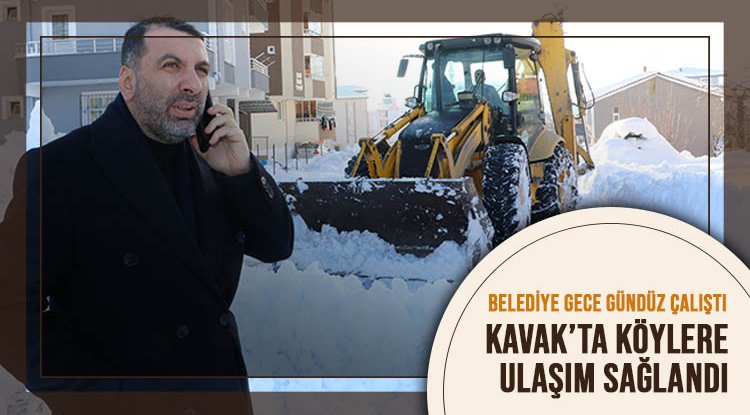 Kavak Belediyesi yolları açtı