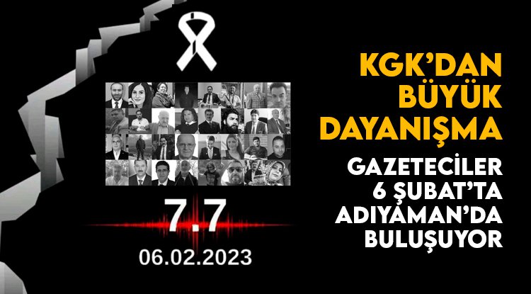 KGK, 6 Şubat’ta dayanışma için Adıyaman’da