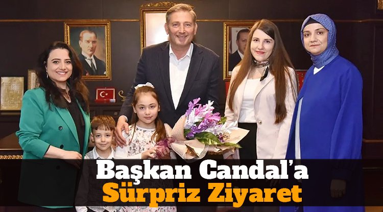 Minik öğrencilerden Başkan Candal’a sürpriz ziyaret