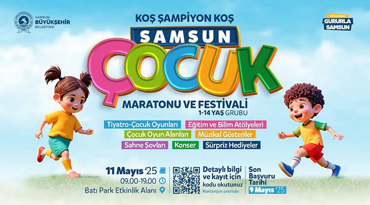 Samsun Çocuk Maratonu ve Festivali başlıyor