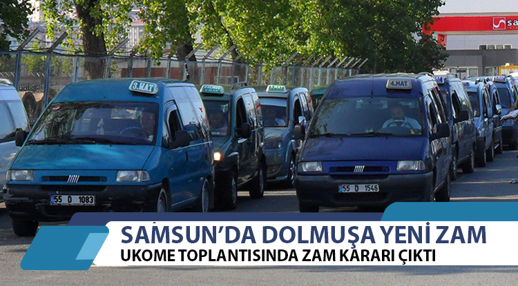 Samsun'da dolmuşa yeni zam