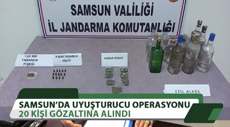 Samsun'da jandarmadan uyuşturucu operasyonu