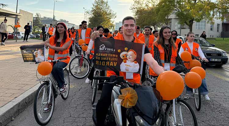 Samsun'da lösemi farkındalığı için pedal çevirdiler