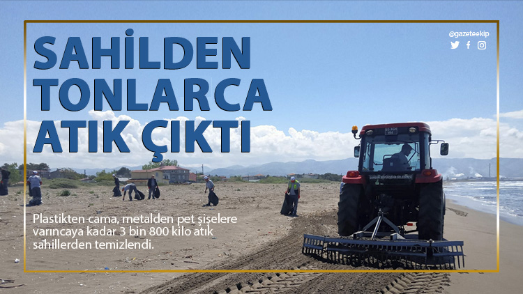 Samsun'da, sahillerden kilolarca atık temizlendi