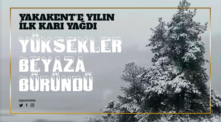 Samsun'un Yakakent ilçesinde mevsimin ilk karı yağdı