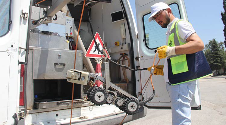 SASKİ kanal görüntüleme robotları iş başında