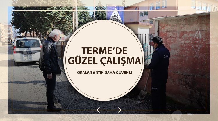 Terme'de okul önleri artık daha güvenli