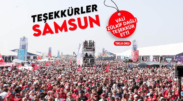 Vali Dağlı'dan Samsunlulara teşekkür